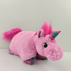Pillow Pet Colorful Pink Floral Unicorn Plush Toy Stuffed Animal